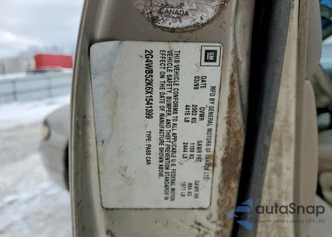 1999 Buick Regal Ls из США, поврежденный, VIN 2G4WB52K6X1541399